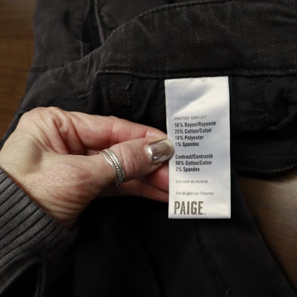 Paige Mayslie Jogger Pants Womens 28 Black Weekender Moto Racing Elevated Basic - Picture 9 of 16